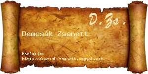 Demcsák Zsanett névjegykártya